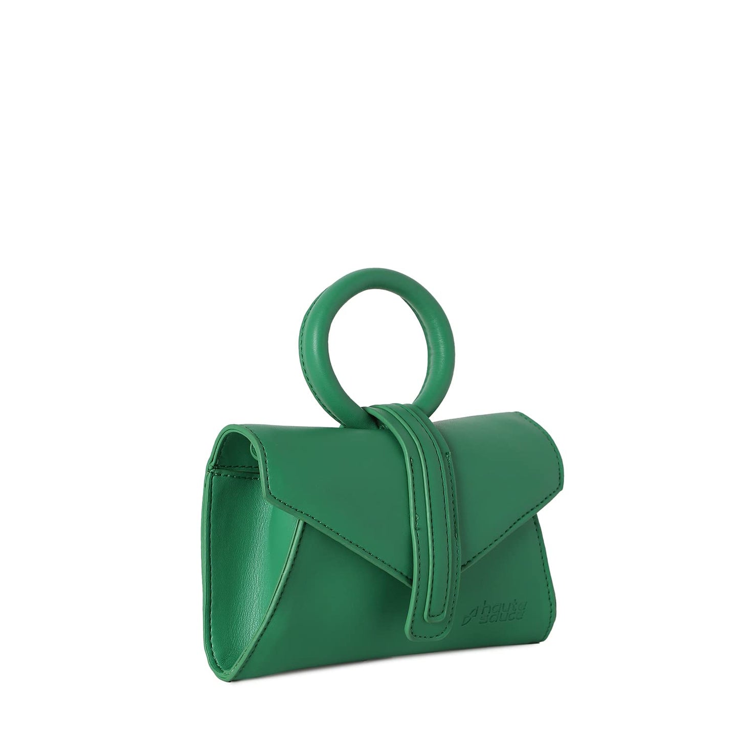 Haute Sauce Solid green handbag with a flap (HSHB1242)