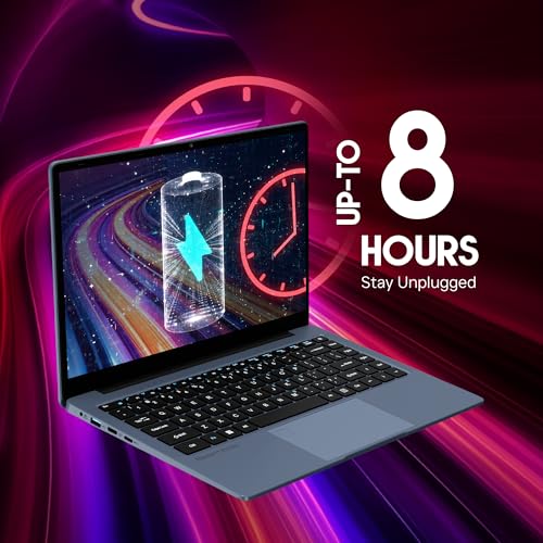 Neopticon BrowseBook 14.1" FHD IPS Laptop | Best Student & Office Work Laptop | Celeron N4020 | 4GB RAM | 256GB SSD | Windows 11 | 38Wh | 1.3kg | Grey