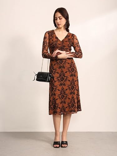 Kazo Lulu Midi Dress (Brown S)