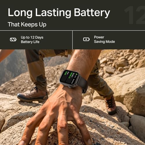 boAt Storm Call 4 India's first Smartwatch with Type-C Charging,1.96”(4.97 cm) HD Display, Functional Crown, BT Calling, Sports Modes, Heart Rate, SpO2, Sleep & Stress Tracking, SOS,IP68(Active Black)
