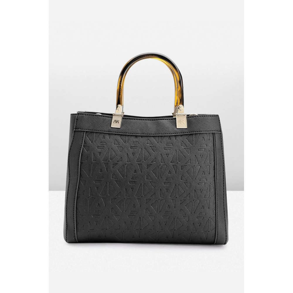 Anne Klein Faux Leather Zipper Closure Women's Satchel Bag (Brown, XL)