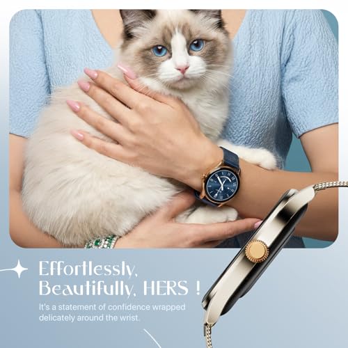 Fire-Boltt Glitz Women Smart Watch with 1.19” AMOLED Display, Bluetooth Calling, Rotating Crown, Always On Display, 1000 Nits Brightness, IP68 Waterproof Ivory Pearl