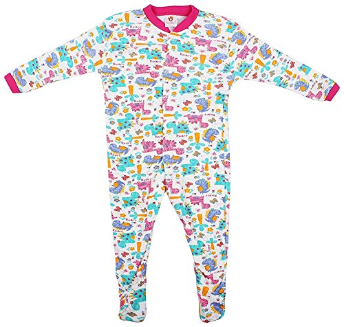 Mini Berry Baby Girl Cotton Rompers in Pink Color for Newborn-Set of 3Pcs
