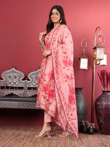 Varanga Women Silk Kantha Hand Embroidered Kurta Set With Embroidered Dupatta