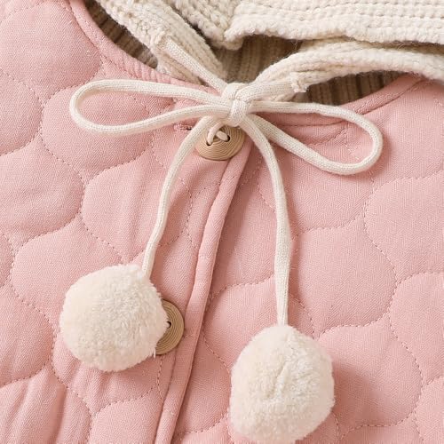 Hopscotch Girls Pink Full Sleeves Lace Trim Quilted Jacket For Age (18-24 Months)