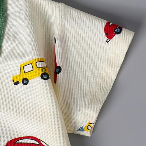 Hopscotch Boys Short Sleeves Cream Vehicle Print Short Set For Ages (18-24 Months)