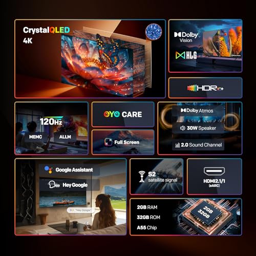 coocaa 138 cm (55 inch) Frameless QLED Ultra Smart Google TV 55Y74 Pro