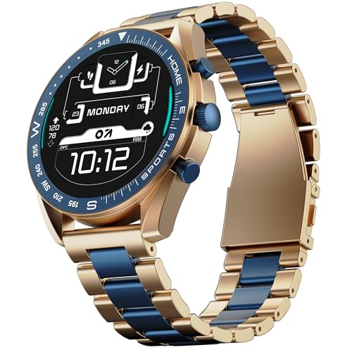 GOBOULT Mirage Smart Watch 1.39''HD Screen, Bluetooth Calling, IP67, Zinc Alloy Frame, 500 Nits Brightness, AI Voice Assistant, SpO2 Monitoring, 120+ Sports Mode (Amber Blue)