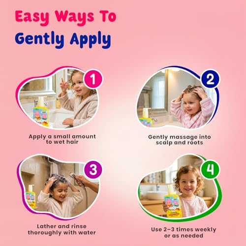 KT KIDS Peppa Pig Cleansing Shampoo Pediatrician Approved Ages 3-12 Year Mild Formula Enriched with Green Apple & Watermelon 200ml