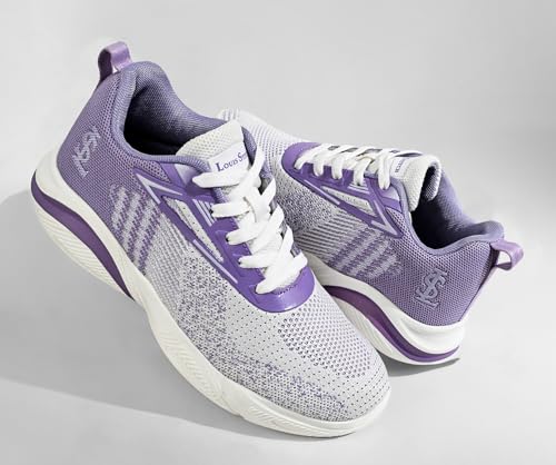 LOUIS STITCH Women’s Lilac Haze Lightweight Athleisure Sport Shoes | Lightweight Casual Sneakers | Lace-Up Sneaker and Athleisure Wear| Perfect for Casual, Gym & Travel Wear | LSLD-ATH | UK-6
