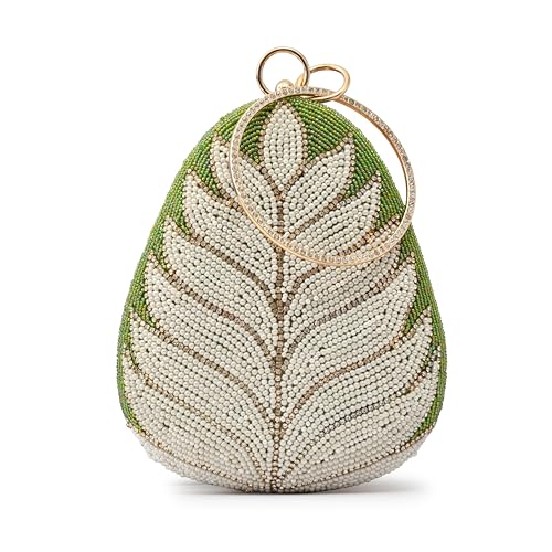 For The Beautiful You Green Handcrafted Women's Clutch (eg-132)