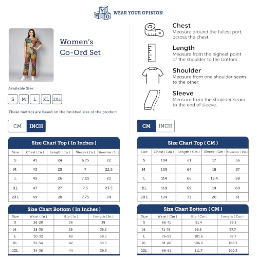 Wear Your Opinion Women Coords Set | Tshirt & Pant Night Suit Pyjama Sets (Coastal Escape, Small, Orange)