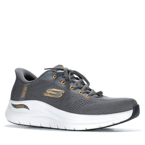 Skechers Arch FIT 2.0 - LESTUR Mens Casual Shoes (Charcoal/Yellow, UK Footwear Size System, Adult, Men, Numeric, Medium, 7)
