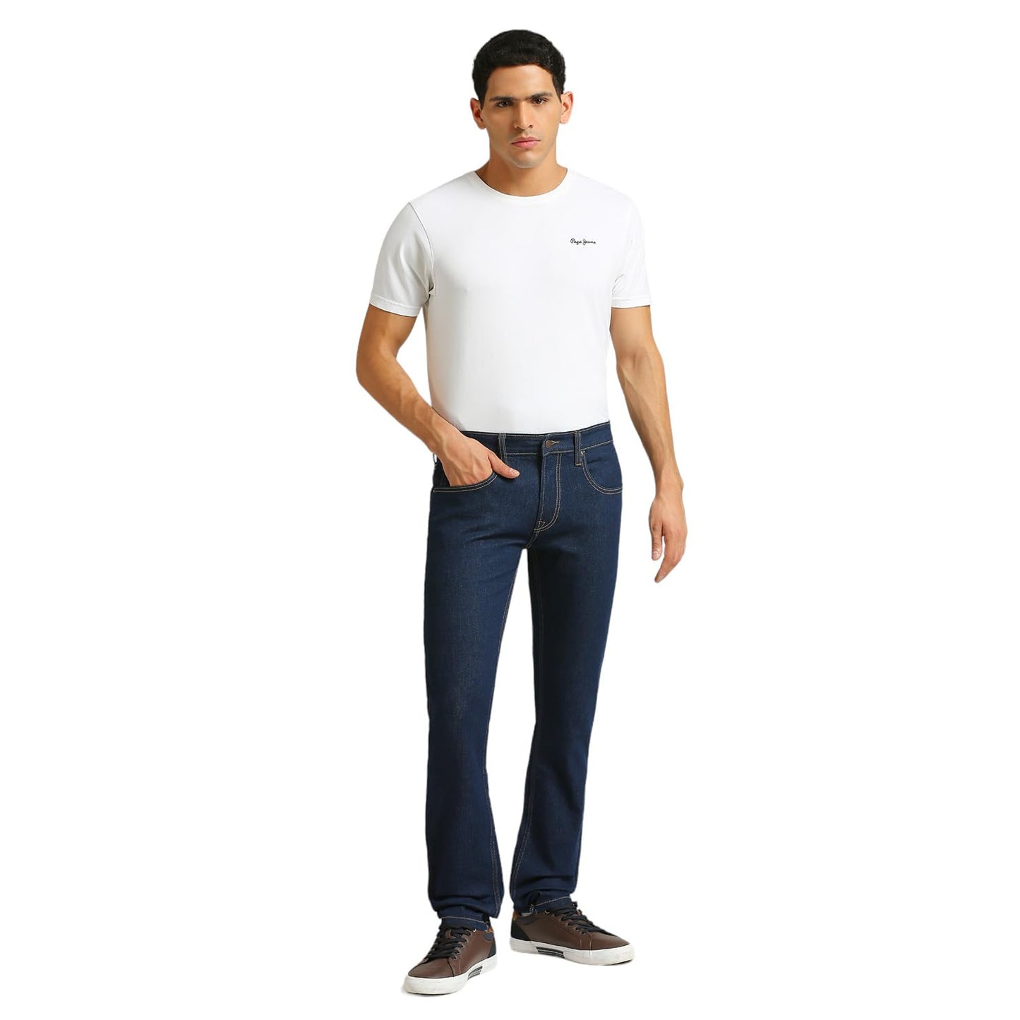 Pepe Jeans Men's Mid Rise Slim Fit Jeans, Blue, 32