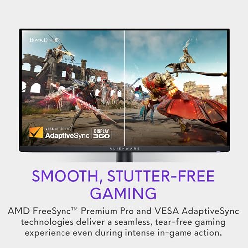 Alienware AW2725DF - OLED Gaming Monitor - 26.7" Quantom-Dot WQHD (2560 x 1440) 360Hz 0.03Ms Display, AMD FreeSync Premium Pro, HDMI/DP/USB 3.2 Gen1, Height/Tilt Adjustment