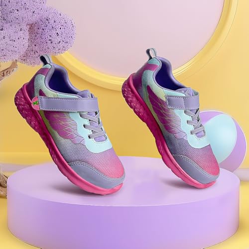 KazarMax Hopits Pink Purple Surge Lightweight Sneakers Shoes for Kids Girls-13 Kids UK