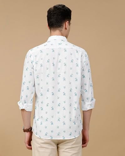 Cavallo by Linen Club Men's Stars Slim Fit Shirt White