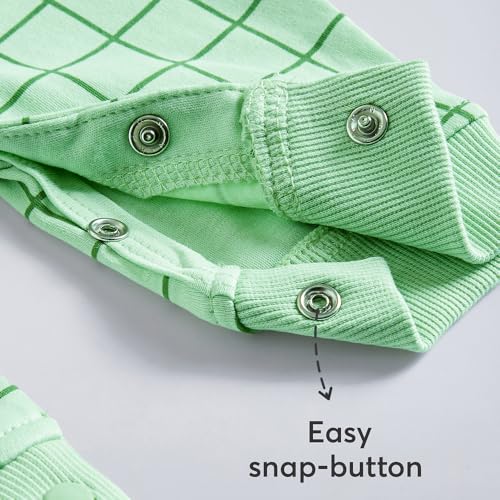 Hopscotch Girls Full Sleeves Green 2-Pc Turtle Applique Cotton Dungaree Set For Ages (9-12 Months)