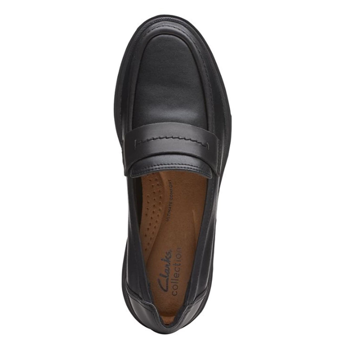 Clarks Women's Calla Ease Loafer Flat, Black Leather, 8.5 Wide