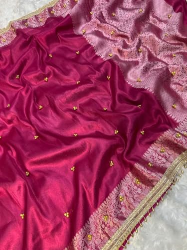 RB ZIVA Viral Banarasi Soft Tissue Silk Ghunghroo Saree With Lace Attached