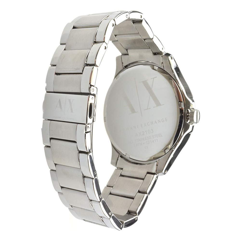 Armani Exchange Hampton Analog Black Dial Silver Band Men's Stainless Steel Watch-AX2103