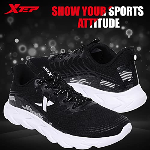 XTEP Women's Black IP Outsole Lightweight Synthetic Leather Upper Running Shoes