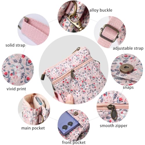 DIANZHU Cotton Sling Bag for Women, Boho Crossbody Handbag Purse