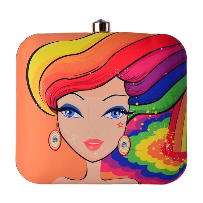 Artklim Rainbow Hair Girl Clutch