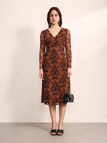 Kazo Lulu Midi Dress (Brown S)