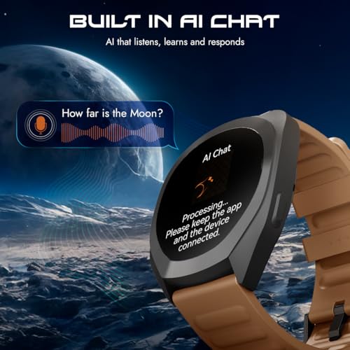 Fastrack Cosmix 1.32" AMOLED Display Metal Case Smart Watch with Heart Rate Monitor,AI Watchface & Chat,Push Button Interactions,BT Calling,IP68 Water Resistant Upto 5 Days Battery Life -Granite Grey
