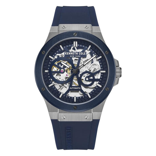 Kenneth Cole Automatic Automatic Blue Dial Stainless Steel Strap Watch for Men-KCWGZ0063903MN