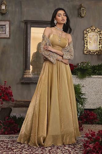 BIBA Women Gold Art Silk Regular Lehenga Set_38