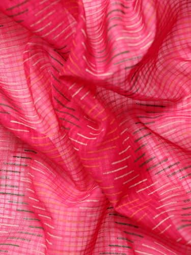 Kalyan Silks Pink multy zikzak printed chanderi cotton saree