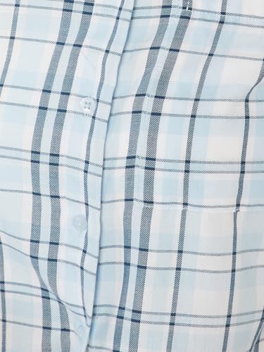 Max Women Checked Regular Fit Shirt(Blue_XXL)