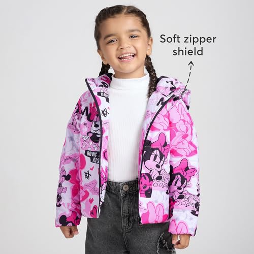Hopscotch Girls Full Sleeves Pink Mickey Mouse Puffer Jacket (2-3 Years)
