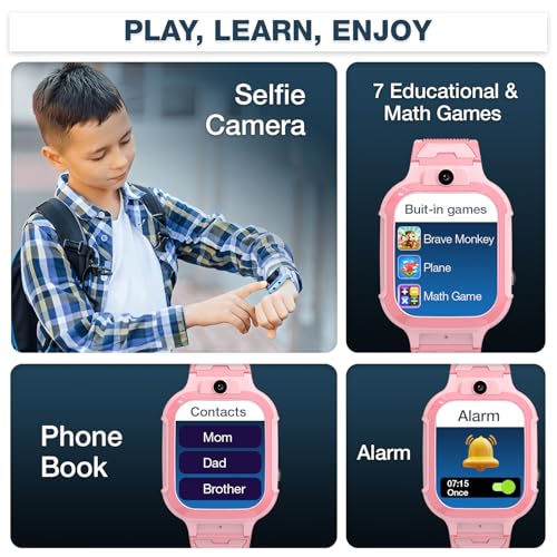 sekyo Carepal Pro (Smartchoice) Kids Smart Watch for Boys Girls | 4G Sim, Video Calling, Live GPS Tracker |App Control, Habit Coach, Pedometer, Safe Zone Alert, SOS, Family Chat | SmartWatch for Kids