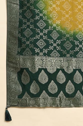 TRENDMALLS Women's Velvet Embroidery Salwar Suit Set Kurta Pant with Dupatta (G234-Green-XXL)