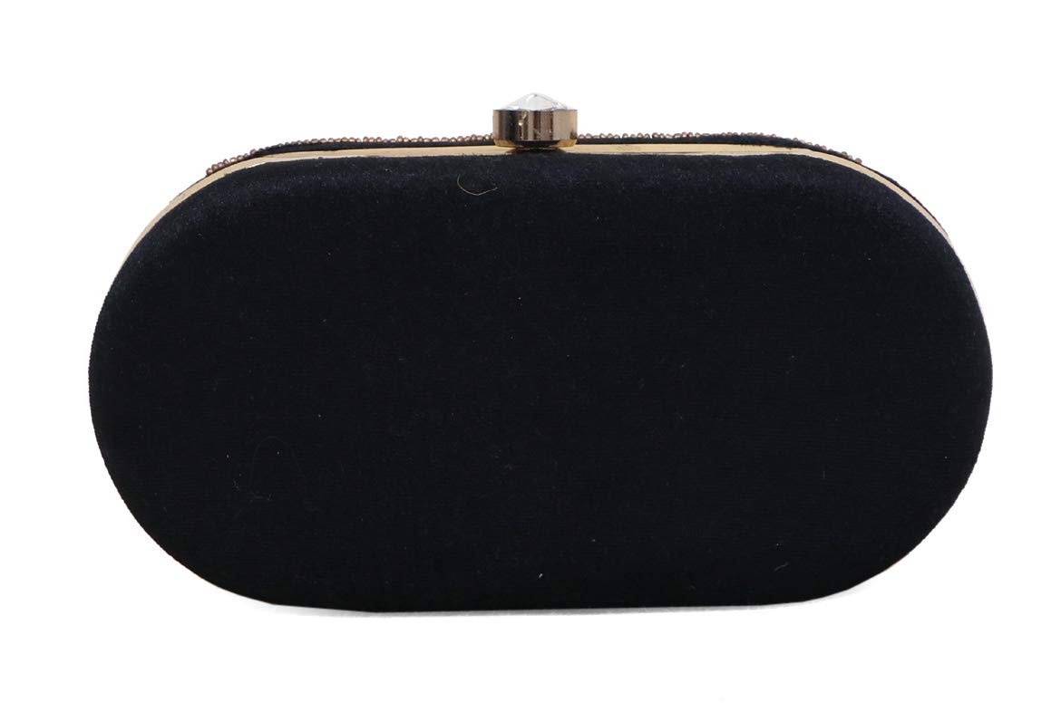DUCHESS Women's Oval Clutch Black