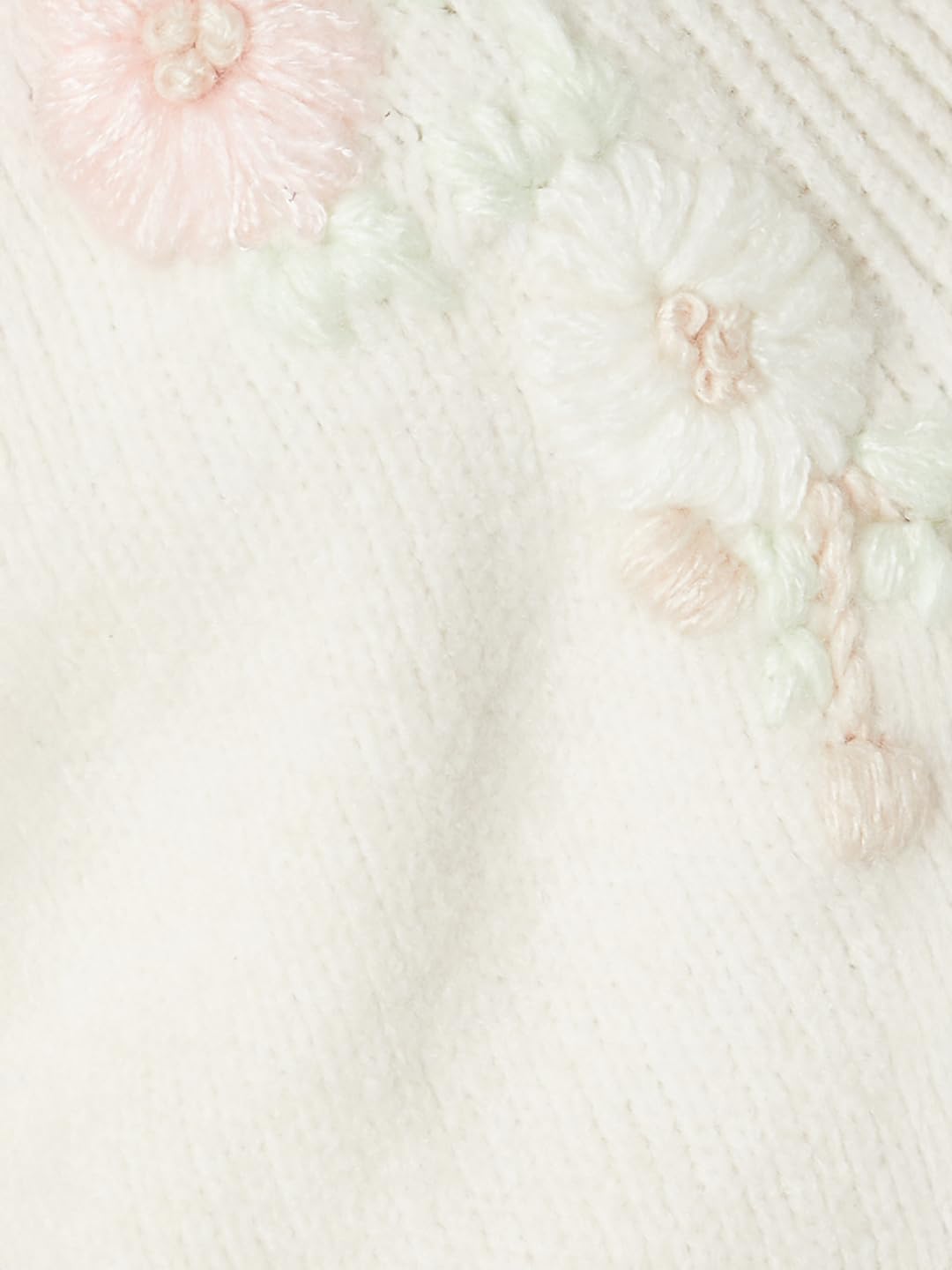 Max Women Floral Embroidered Cardigan (Off White_L)