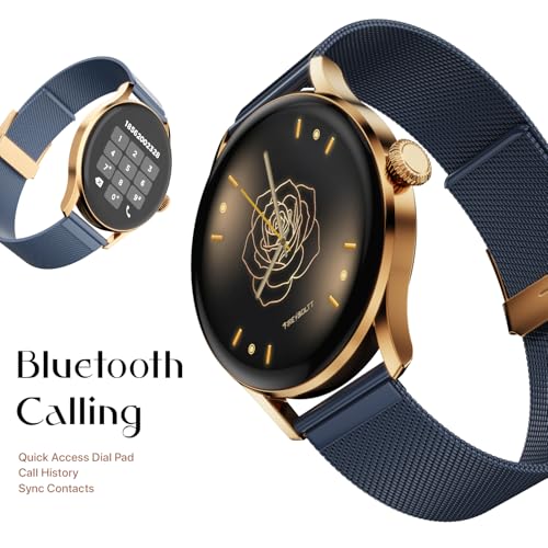 Fire-Boltt Glitz Women Smart Watch with 1.19” AMOLED Display, Bluetooth Calling, Rotating Crown, Always On Display, 1000 Nits Brightness, IP68 Waterproof Deep Navy