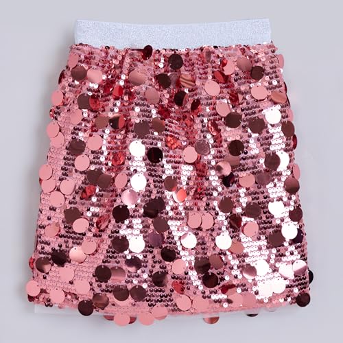 Hopscotch Girls Cold-Shoulder Sleeves White 2-Pc Sequin Embellished Skirt Set (8-9 Years)