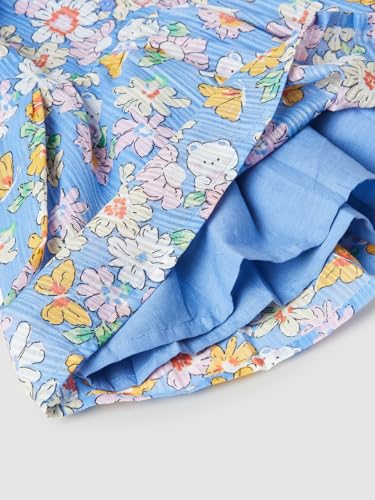 Max Girl's Cotton A-Line Midi Dress (P24ACD01A_Blue