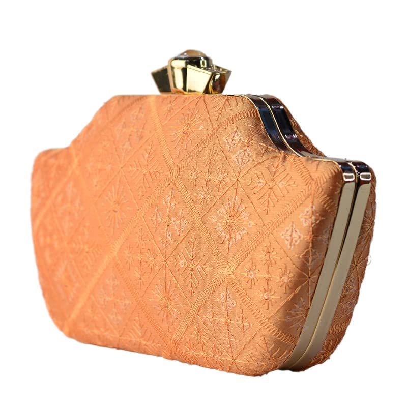 Artklim Orange Boat Shaped Clutch