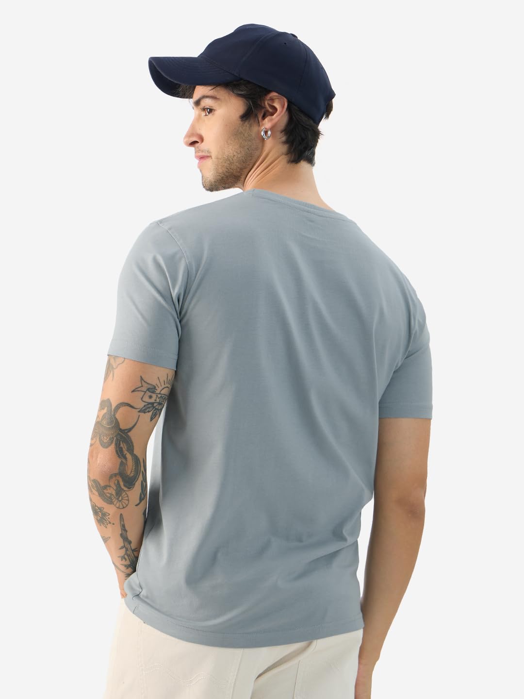 The Souled Store Official Peanuts: Favorite Dog Men and Boys Short Sleeve Round Neck Blue Graphic Printed Regular Fit Cotton T-Shirts