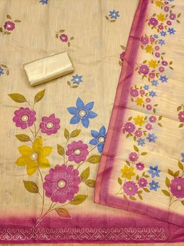 Leeli Peeri Designer Women's Simmer Jacquard Printed Work Unstitched Salwar Suit Dress Material