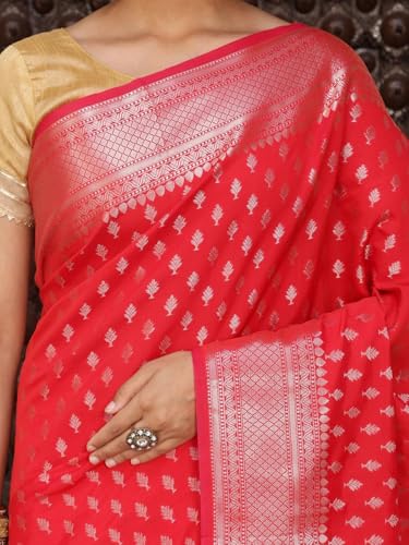 HAIDER ALI AND SONS Silk Saree for Women | Traditional Saree Banarsi Design with Blouse Piece for Women & Girls | Art Silk saree 6.50 Meters (Saree - 5.50 Mtrs, Blouse Piece - 100 Cms) |