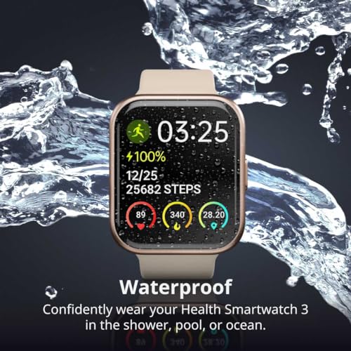 Spade & Co Health Smartwatch 3 - Health, Fitness & Activity Tracker with 10+ Day Battery Life, Alexa Built-in, Bluetooth Call, Sleep Monitor, Waterproof for iPhone & Android, Men & Women (Rose Gold)
