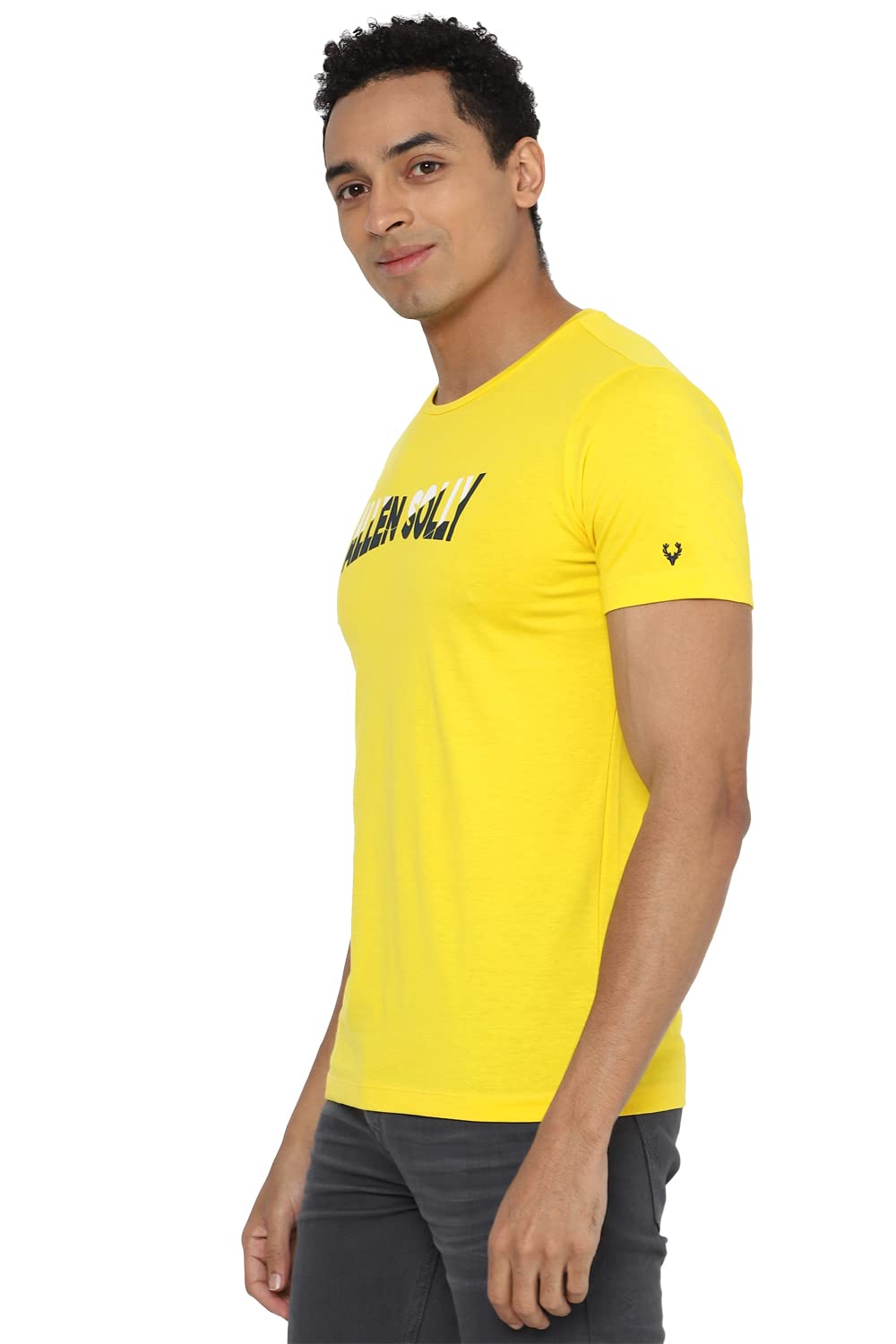 Allen Solly Men's Regular Fit T-Shirt (ALKCVSGFN12735_YELLOW OCHRE_Extra Large)