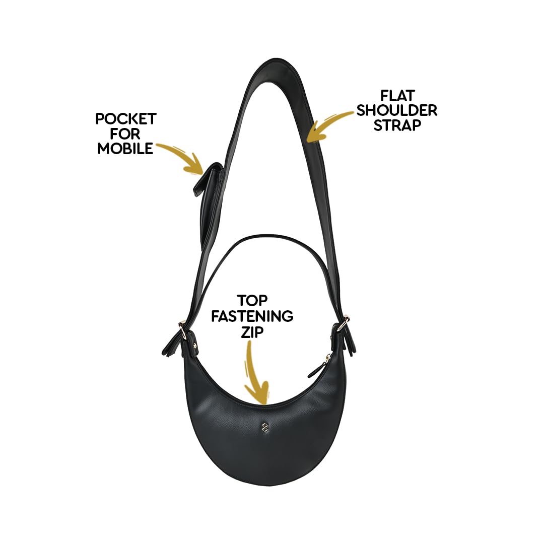 HORRA Vegan Leather Half Moon Crossbody Bags for Women | Stylish Sling Bags | Side Bag for Woman | Chest Bag | Waist Bag for Woman | Sling Bag for Casual & Travel