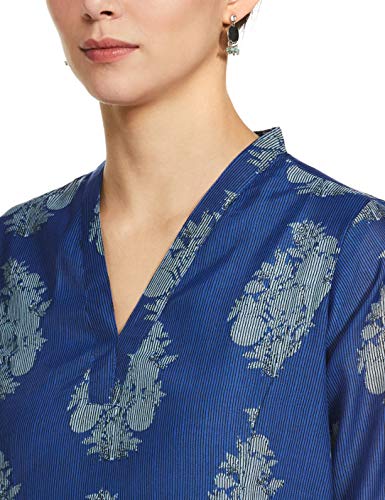 BIBA Women's Royal Blue Art Silk Salwar Suit Set